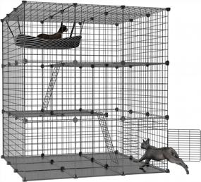 img 4 attached to IKARE'S Spacious DIY Cat Cage With Detachable Playpen For Indoor Pet Exercise