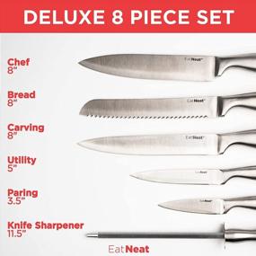 img 2 attached to Complete Your Kitchen With EatNeat'S 8-Piece Stainless Steel Chef Knife Set And Bamboo Block