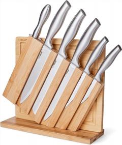 img 4 attached to Complete Your Kitchen With EatNeat'S 8-Piece Stainless Steel Chef Knife Set And Bamboo Block