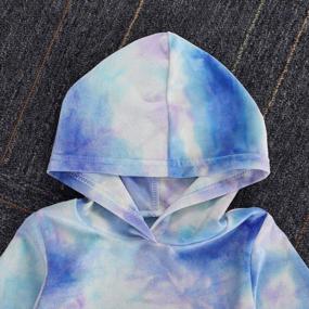 img 1 attached to Fall/Winter Velvet Toddler Baby Girl Tie Dye 2PCS Outfit Set: Long Sleeve Sweatshirt Hoodie Tops And Pants For Stylish Comfort