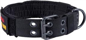 img 4 attached to Enhance Your Pet'S Performance With JiePai Military-Grade Tactical Dog Collar - Adjustable Nylon, D-Ring & Buckle, Ideal For Medium And Large Dogs - Black, Size L