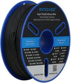 img 4 attached to 500 Ft Flexible Black Silicone Wire Spool With Stranded Tinned Copper, 16 Gauge For Electrical Applications By BNTECHGO