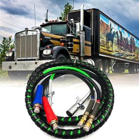 img 4 attached to 🔌 Enhanced Efficiency: 12Ft 3-in-1 ABS & Air Power Line Hose Wrap 7 Way Electrical Cable Assembly with Handle Grip for Semi Truck Trailer Tractor Parts