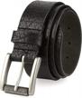 vintage american-made full grain leather belt with roller buckle - casual one piece style logo