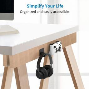 img 3 attached to Universal 3M Adhesive Headphone Stand Wall Mount Hook - Compatible With Sennheiser, Sony, Bose, Beats And Most Gaming Headsets (Black)