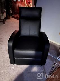 img 5 attached to 🪑 JUMMICO Recliner Chair - Massage Recliner Sofa Chair with Padded Seat, Adjustable Recline - Home Theater Single Modern Living Room Recliners in PU Leather, Thick Seat Cushion and Backrest (Black)