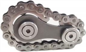 img 2 attached to Stainless Steel Fidget Block With Sprocket Gears And Bike Chain Linkage - Kinetic Desk Toy To Improve Focus, Meditation, And Help Break Bad Habits - Perfect For ADHD - Silver