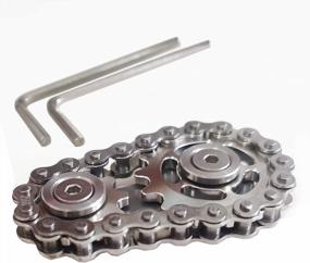img 3 attached to Stainless Steel Fidget Block With Sprocket Gears And Bike Chain Linkage - Kinetic Desk Toy To Improve Focus, Meditation, And Help Break Bad Habits - Perfect For ADHD - Silver