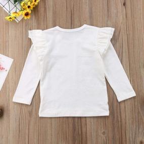 img 1 attached to Cute And Comfortable: KMBANGI Ruffle Long Sleeve T-Shirt For Baby Girls
