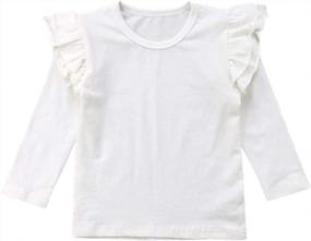 img 4 attached to Cute And Comfortable: KMBANGI Ruffle Long Sleeve T-Shirt For Baby Girls