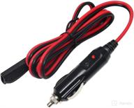 5ft sae to car male cigarette lighter extension cable - heavy duty 12v-24v cord with led light and 15a fuse - car battery charger lead for optimal connection логотип