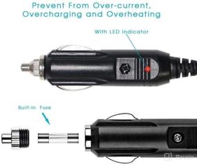 img 1 attached to 5FT SAE to Car Male Cigarette Lighter Extension Cable - Heavy Duty 12V-24V Cord with LED Light and 15A Fuse - Car Battery Charger Lead for Optimal Connection