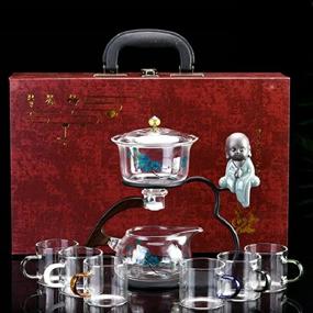 img 1 attached to Effortlessly Brew Perfect Tea With RORA Semi-Automatic Glass Tea Set With Magnetic Water Diversion And Rotating Cover