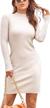 rocorose women's turtleneck sweater dress long sleeve elasticity ribbed mini bodycon dresses logo