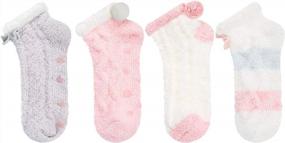 img 2 attached to Fluffy Anti-Slip Socks With Grippers - Non-Slip Slipper Socks For Women And Girls By Zmart