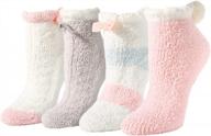 fluffy anti-slip socks with grippers - non-slip slipper socks for women and girls by zmart logo
