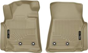 img 4 attached to 🚙 Husky Liners Weatherbeater Series, Tan Front Floor Liners (2 Pcs), 13093 - Compatible with 2013-2021 Lexus LX570/Toyota Land Cruiser