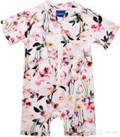 👙 cadocado girls zip rash guard swimwear: stylish ruffled upf 50+ short sleeve bathing suit logo