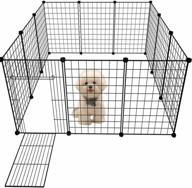 🏡 emyssa pet playpen with gate: 12 panel indoor/outdoor foldable dog pen for small-sized dog, puppy, rabbit, guinea pigs, turtle логотип