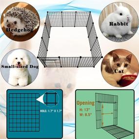 img 2 attached to 🏡 EMYSSA Pet Playpen with Gate: 12 Panel Indoor/Outdoor Foldable Dog Pen for Small-Sized Dog, Puppy, Rabbit, Guinea Pigs, Turtle