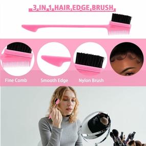 img 1 attached to Pink Teasing Brush Set - 19 Pieces For Stylish Hair Styling At Home Or Salon