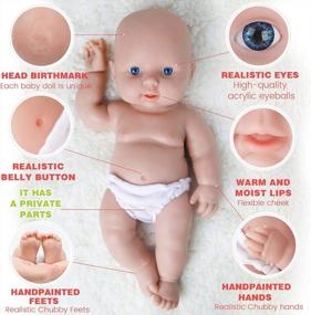 img 1 attached to Realistic 12 Inch Full Silicone Baby Doll - Lifelike Reborn Newborn Baby Boy Doll
