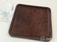 img 1 attached to Large Rustic Walnut Wooden Serving Tray - 9 X 9 Inch Square Platter For Tea, Coffee Table review by Jacob Guerrero