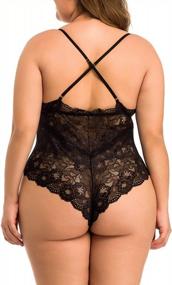 img 3 attached to Sexy Plus-Size Lace Bodysuit: XAKALAKA Women'S One-Piece Teddy Lingerie For Clubwear And More!