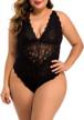 sexy plus-size lace bodysuit: xakalaka women's one-piece teddy lingerie for clubwear and more! logo