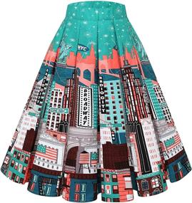 img 4 attached to Halloween Vintage Pleated Printed Pockets Women's Clothing and Skirts