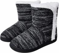 women's warm & cozy plush fur lined bootie slippers with memory foam for indoor/outdoor use logo