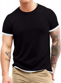 img 4 attached to Men'S Short Sleeve Athletic T-Shirt Classic Top Casual Workout Sports Summer Shirts S-5XL By Aiyino