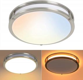 img 4 attached to Modern Flush Mount LED Ceiling Light With Night Light And Adjustable CCT For Hallway And Stairwell