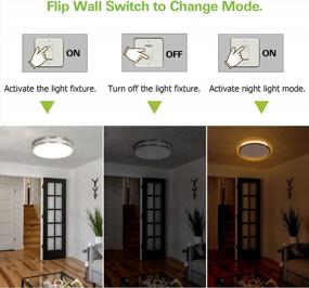 img 1 attached to Modern Flush Mount LED Ceiling Light With Night Light And Adjustable CCT For Hallway And Stairwell