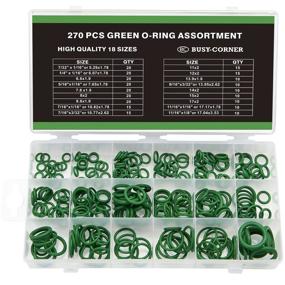 img 4 attached to 270-Piece 18 Sizes SAE Inch Car Air Conditioning A/C O-Ring Kit Rubber Seals Green O Rings for Busy-Corner