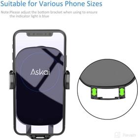 img 2 attached to 🚗 Askai Wireless Car Charger Mount: Fast Auto-Clamping Qi Charging for iPhone 11, Samsung S20, and More