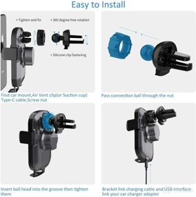 img 1 attached to 🚗 Askai Wireless Car Charger Mount: Fast Auto-Clamping Qi Charging for iPhone 11, Samsung S20, and More