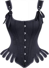 img 4 attached to Steampunk Leather Underbust Corset Top For Women - Fashionable Steel Boned Waist Cincher For Goth Or Renaissance Look By TOPMELON