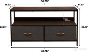 img 1 attached to Sorbus Wood Top TV Stand Cabinet Entertainment Center 25-50 Inch - Media Console Table, Durable Steel Frame, Brown, with Fabric Bins