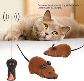 img 1 attached to Zyyini Remote Control Mice Toy, Interactive Wireless Mouse Cat Toy, Squeaky Cat Toy With Real Mouse Electronic Sound, Automatic Moving Mouse Toy For Cat Dog